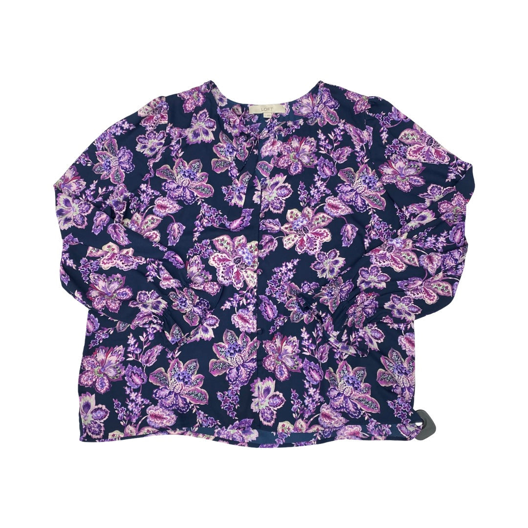 Top Ls By Loft In Floral Print, Size:L