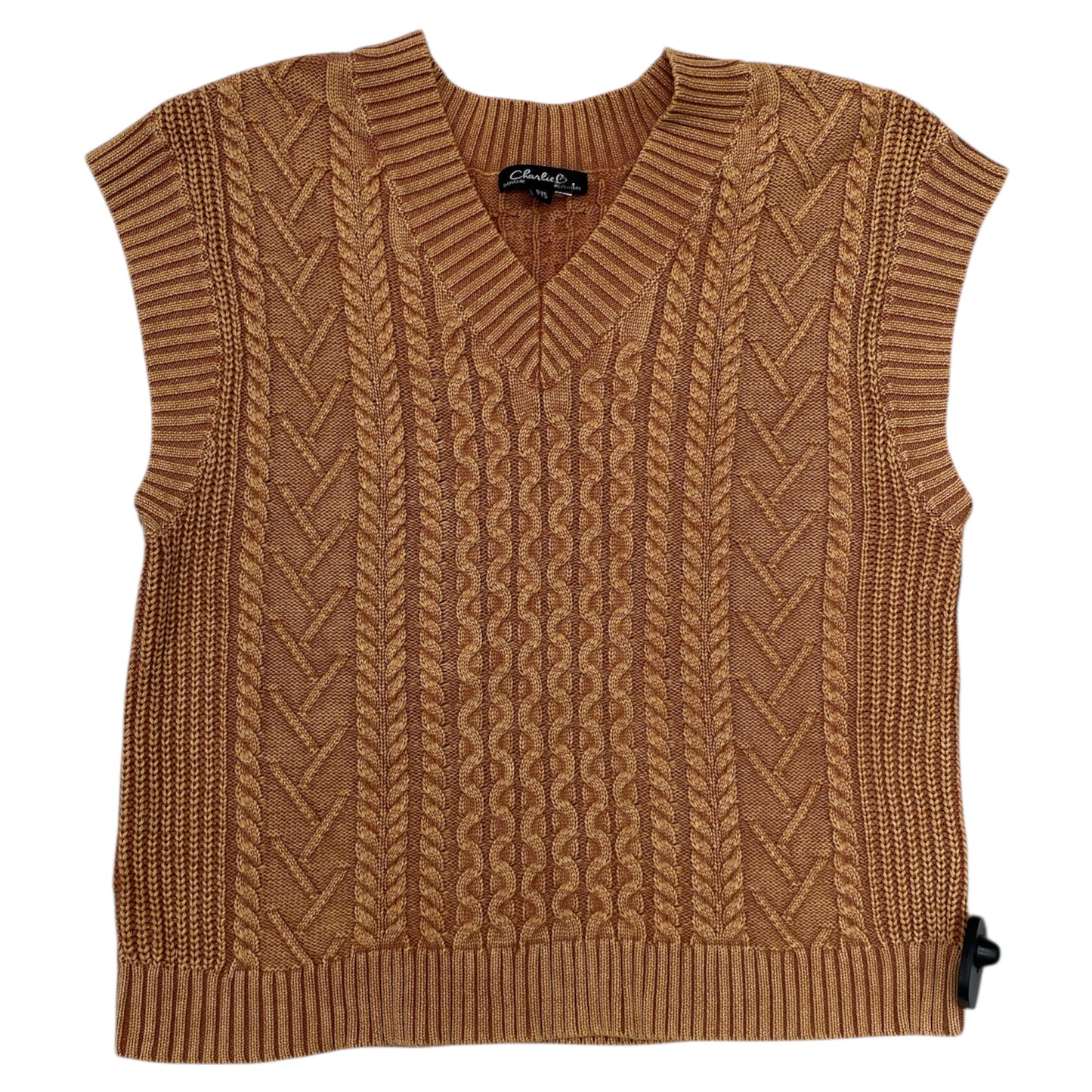 Vest Sweater By Charlie B In Orange, Size:S