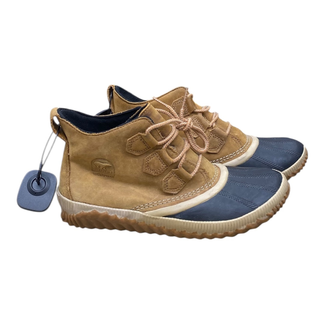 Boots Designer By Sorel In Black & Brown, Size:9.5