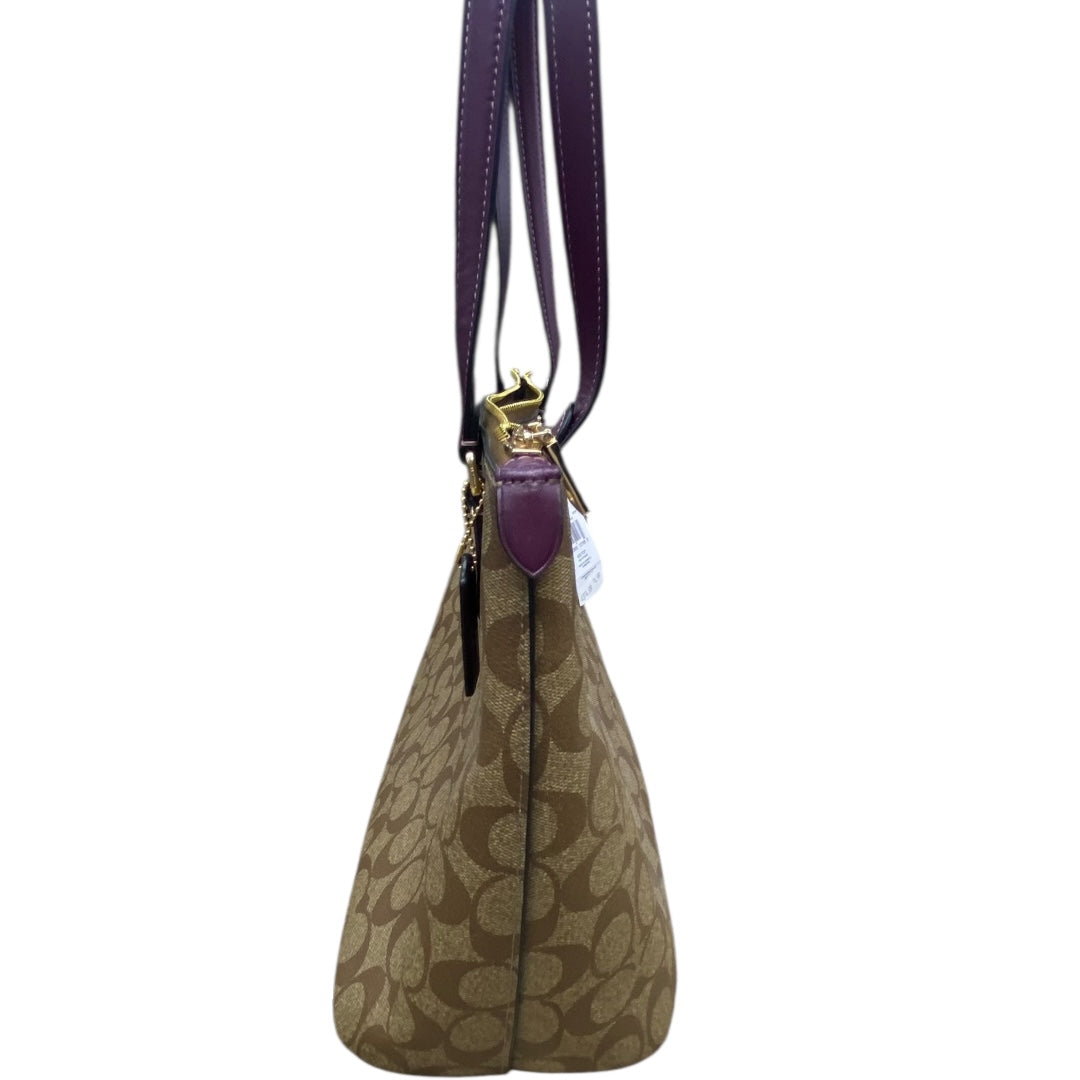 Handbag Designer By Coach In Brown & Purple, Size:Large