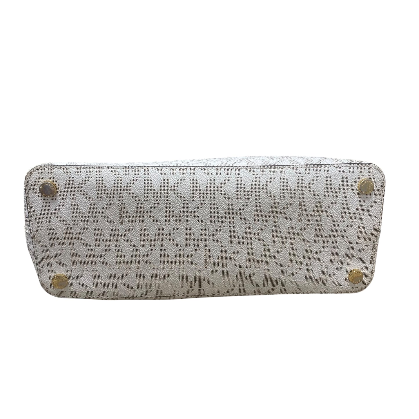 Handbag Designer By Michael Kors In Brown & White, Size:Large