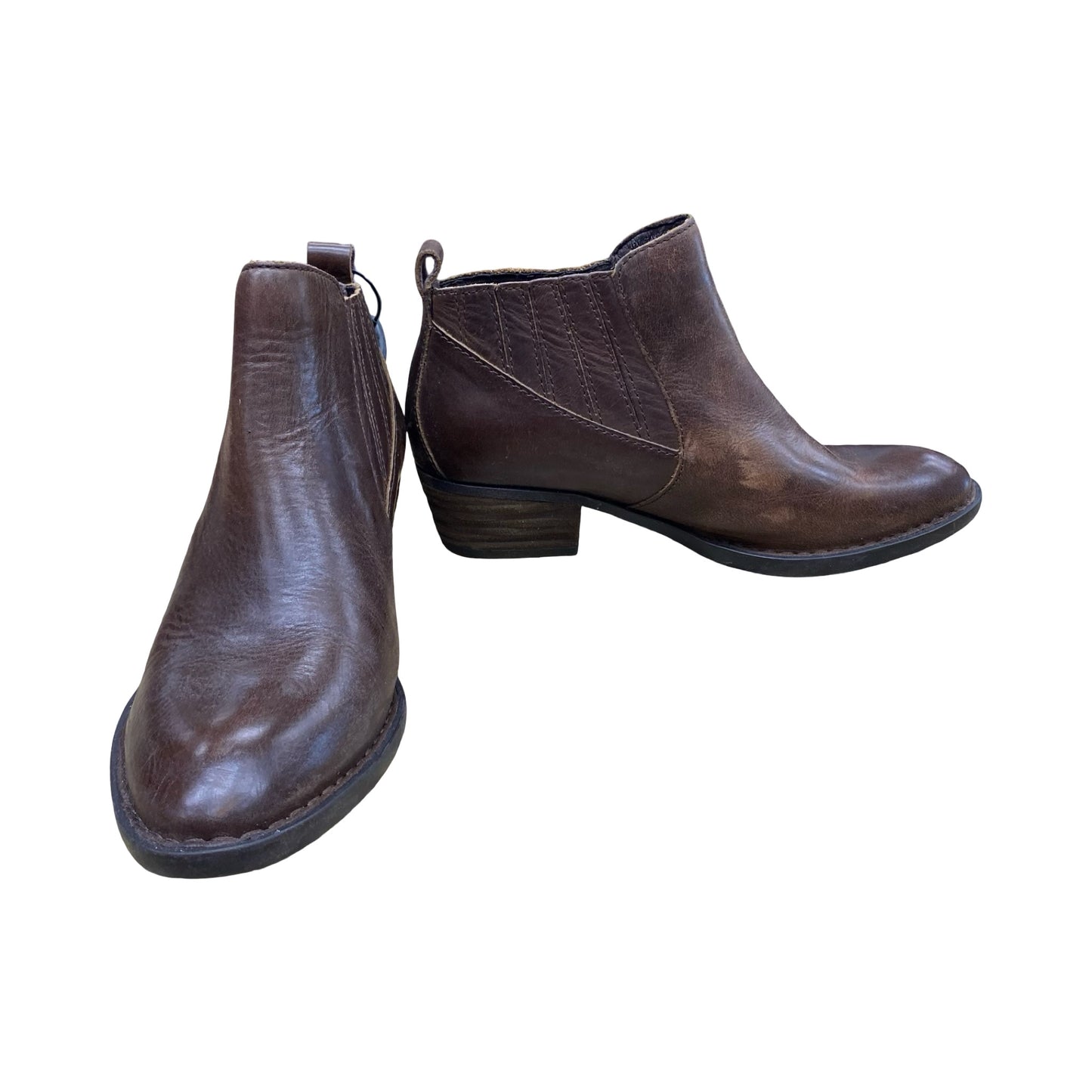 Boots Ankle Heels By Born In Brown, Size:8