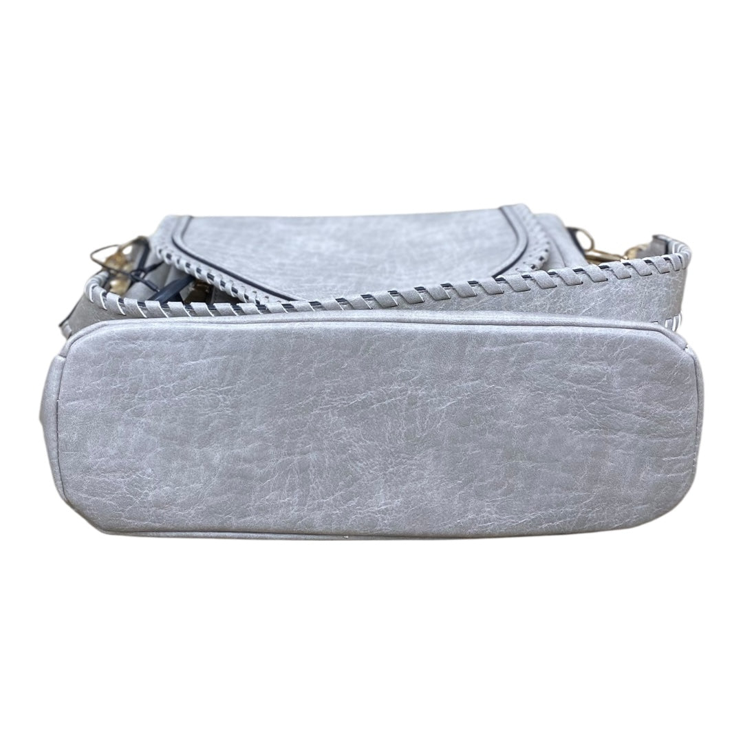 Handbag By Jen & Co In Grey, Size:Medium