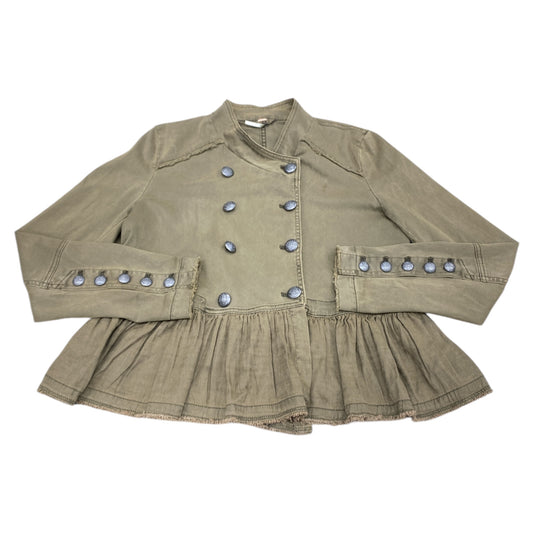 Jacket Denim By Free People In Green Denim, Size:Sp