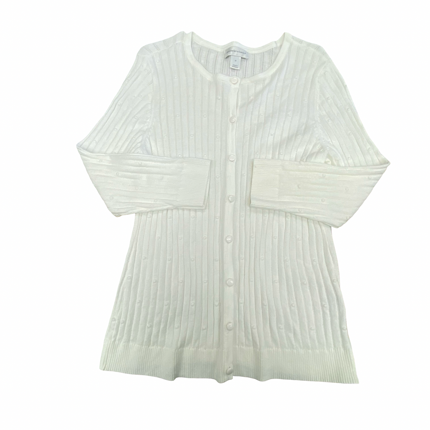 Sweater Cardigan By Christopher And Banks In White, Size:M