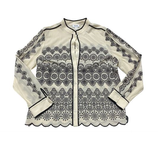 Top Ls By Per Se In Black & Cream, Size:L