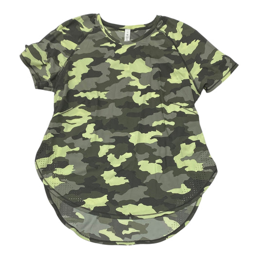 Athletic Top Ss By Lululemon In Camouflage Print, Size:8