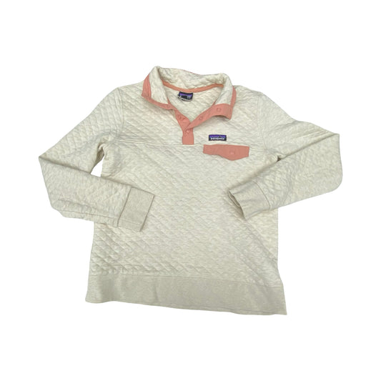 Athletic Sweatshirt Collar By Patagonia In Cream & Pink, Size:M