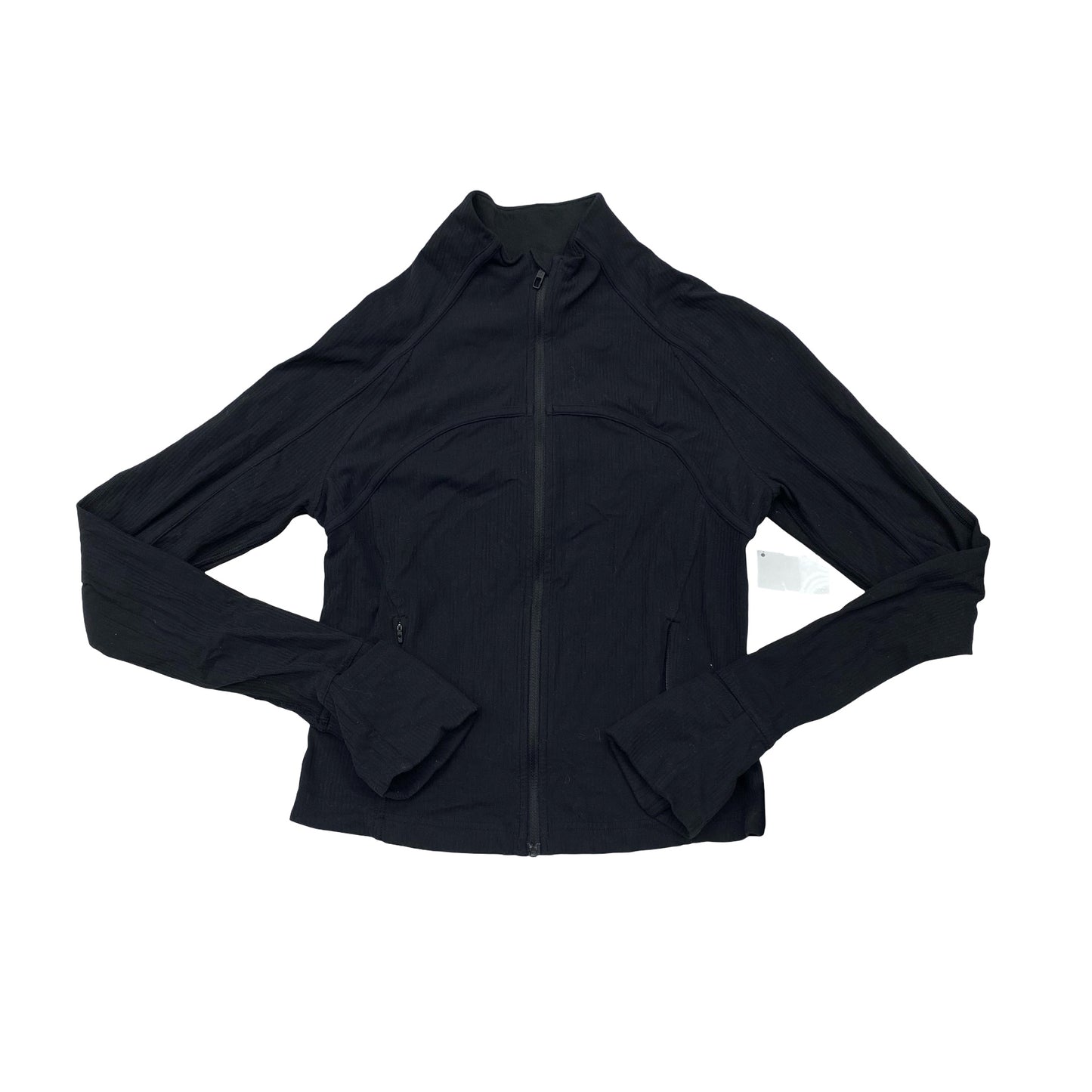 Athletic Jacket By Lululemon In Black, Size:8