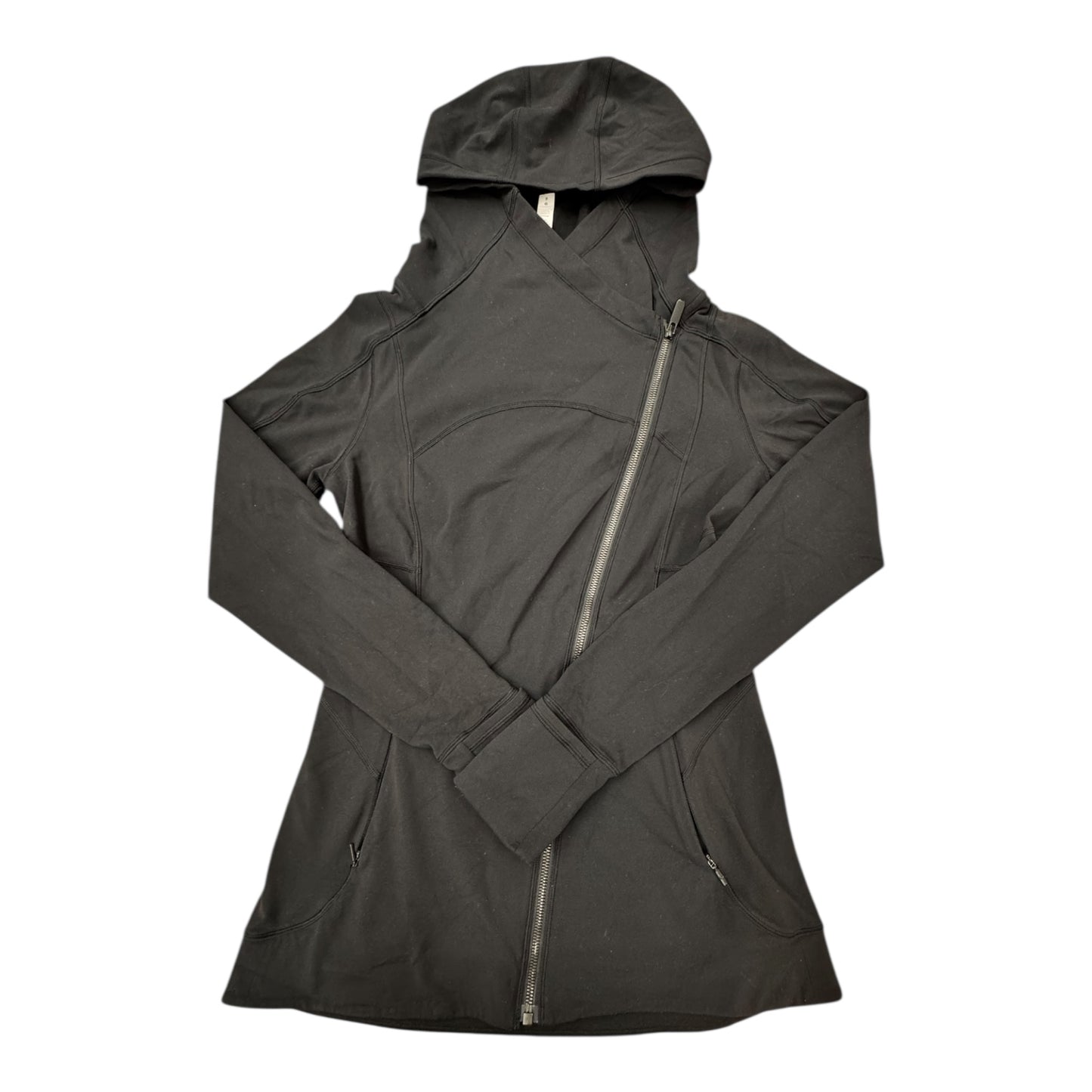 Athletic Jacket By Lululemon In Black, Size:8