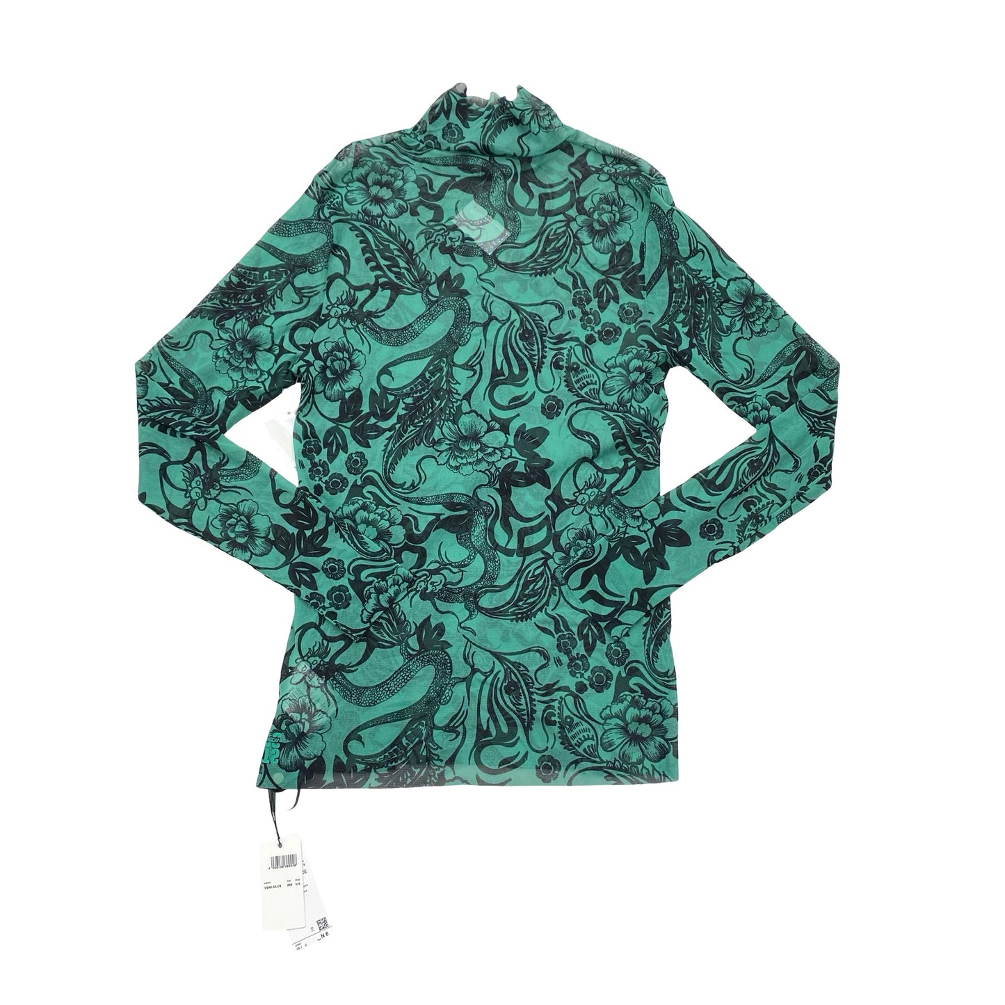 Top Ls Designer By Marc Cain In Black & Green, Size:L