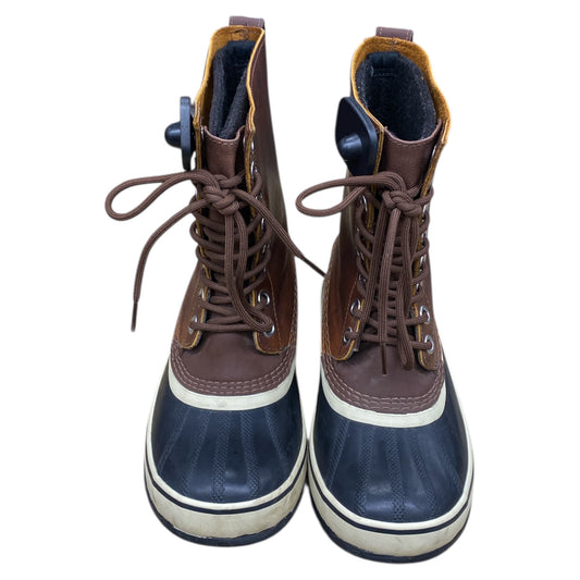 Boots Designer By Sorel In Black & Brown, Size:8