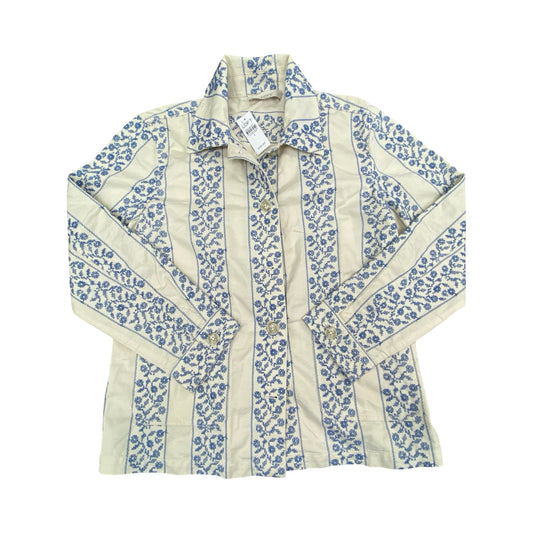 Jacket Other By Loft In Blue & Cream, Size:S