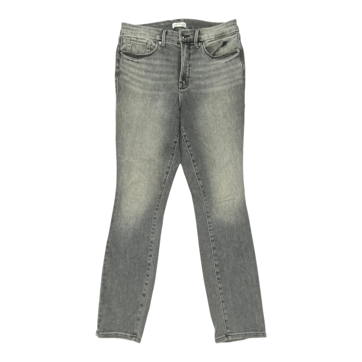 Jeans Straight By Good American In Grey Denim, Size:14
