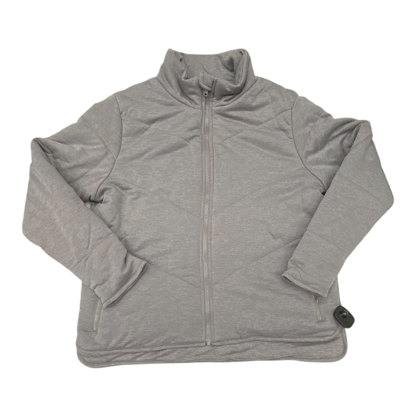 Jacket Puffer & Quilted By Three Dots In Grey, Size:L