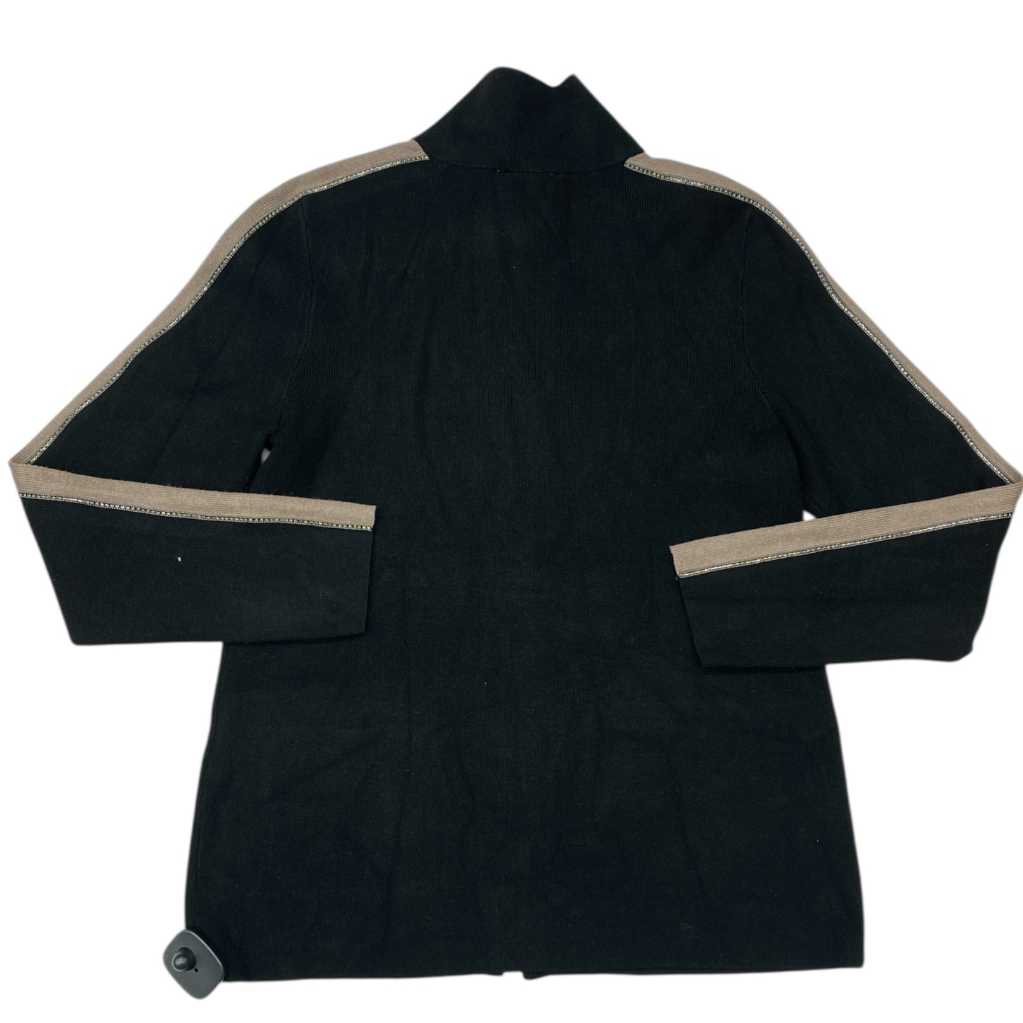 Sweater Cardigan By Chicos In Black & Brown, Size:S