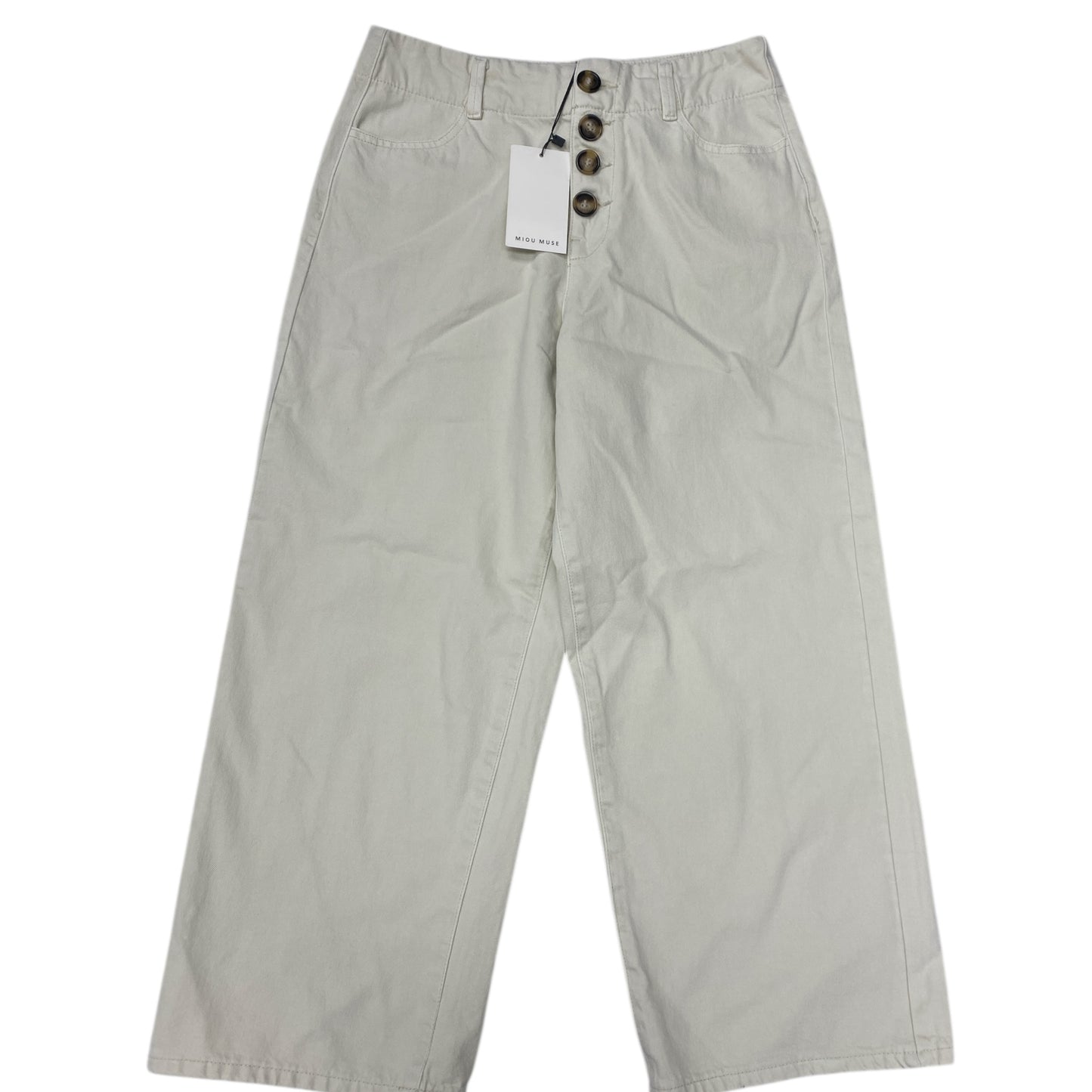 Pants Wide Leg By Miou Muse In Ivory, Size:M