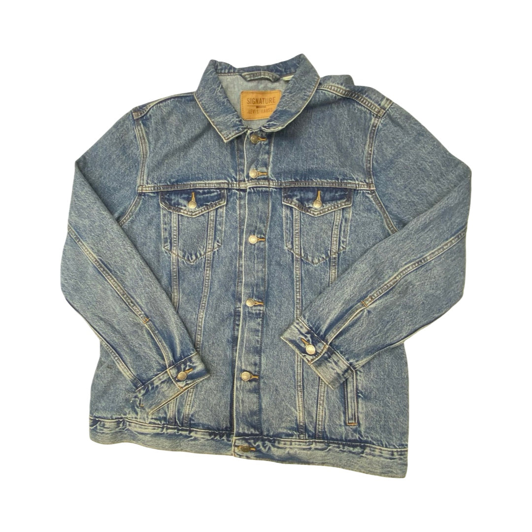 Jacket Denim By Levis In Blue Denim, Size:Xl