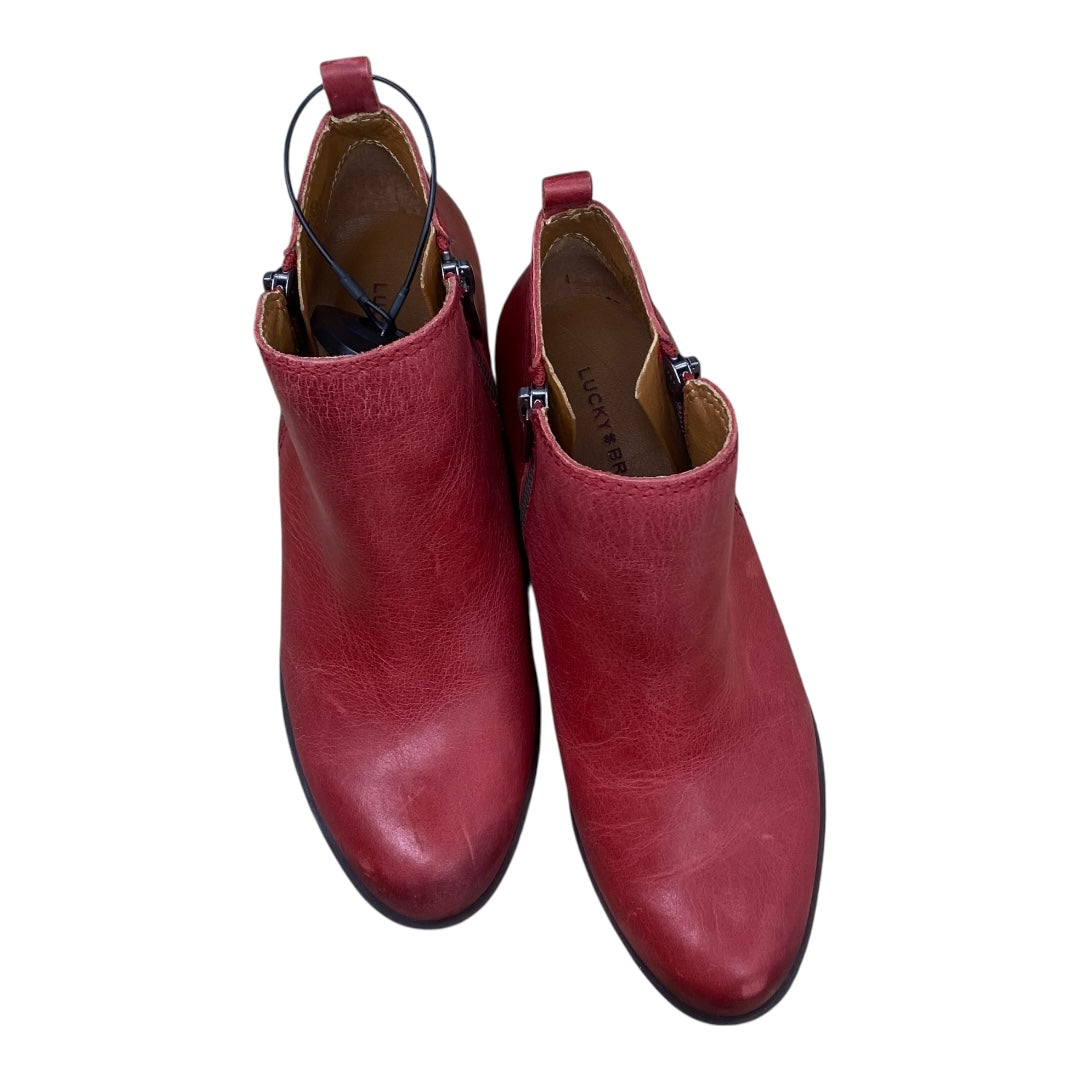 Boots Ankle Heels By Lucky Brand In Red, Size:6