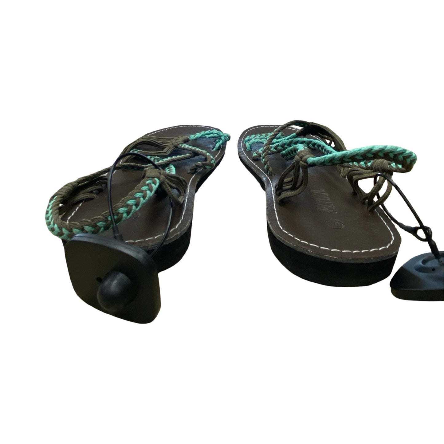 Sandals Flats By Plaka In Blue & Brown, Size:10