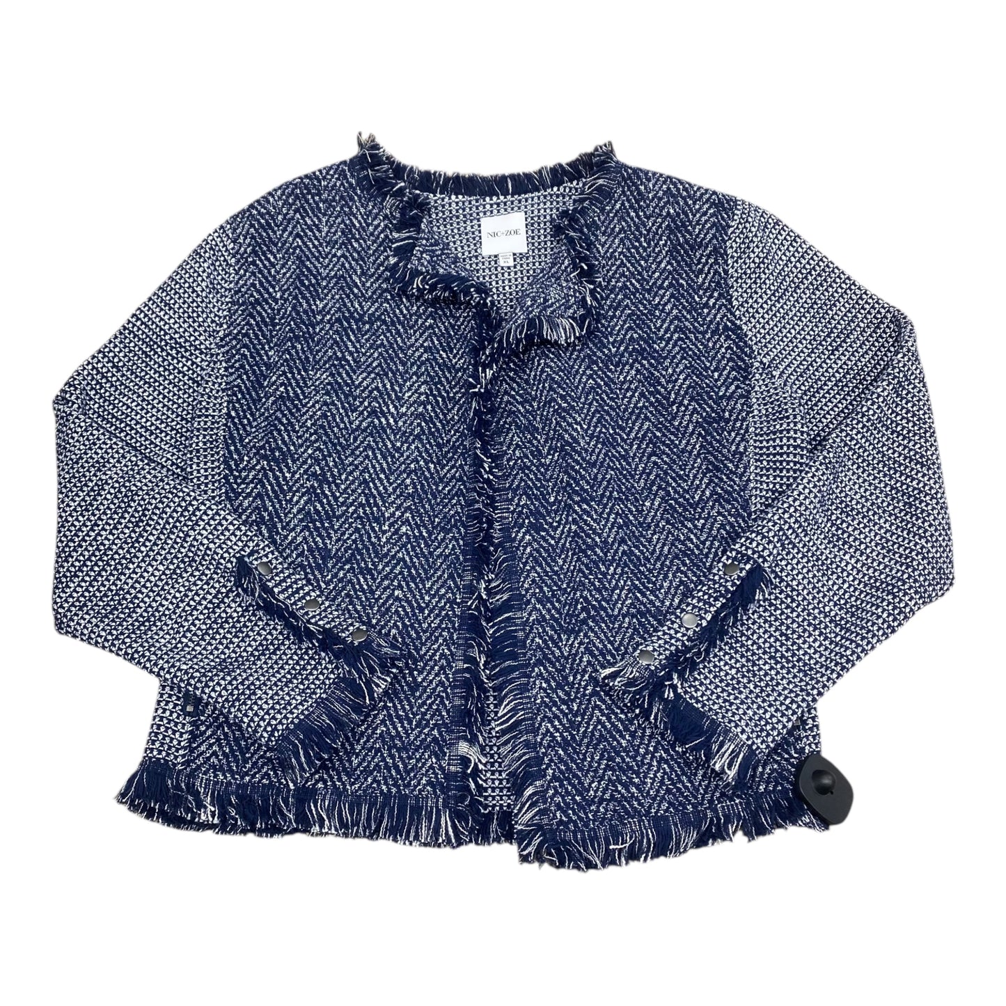 Blazer By Nic + Zoe In Blue & White, Size:Xl