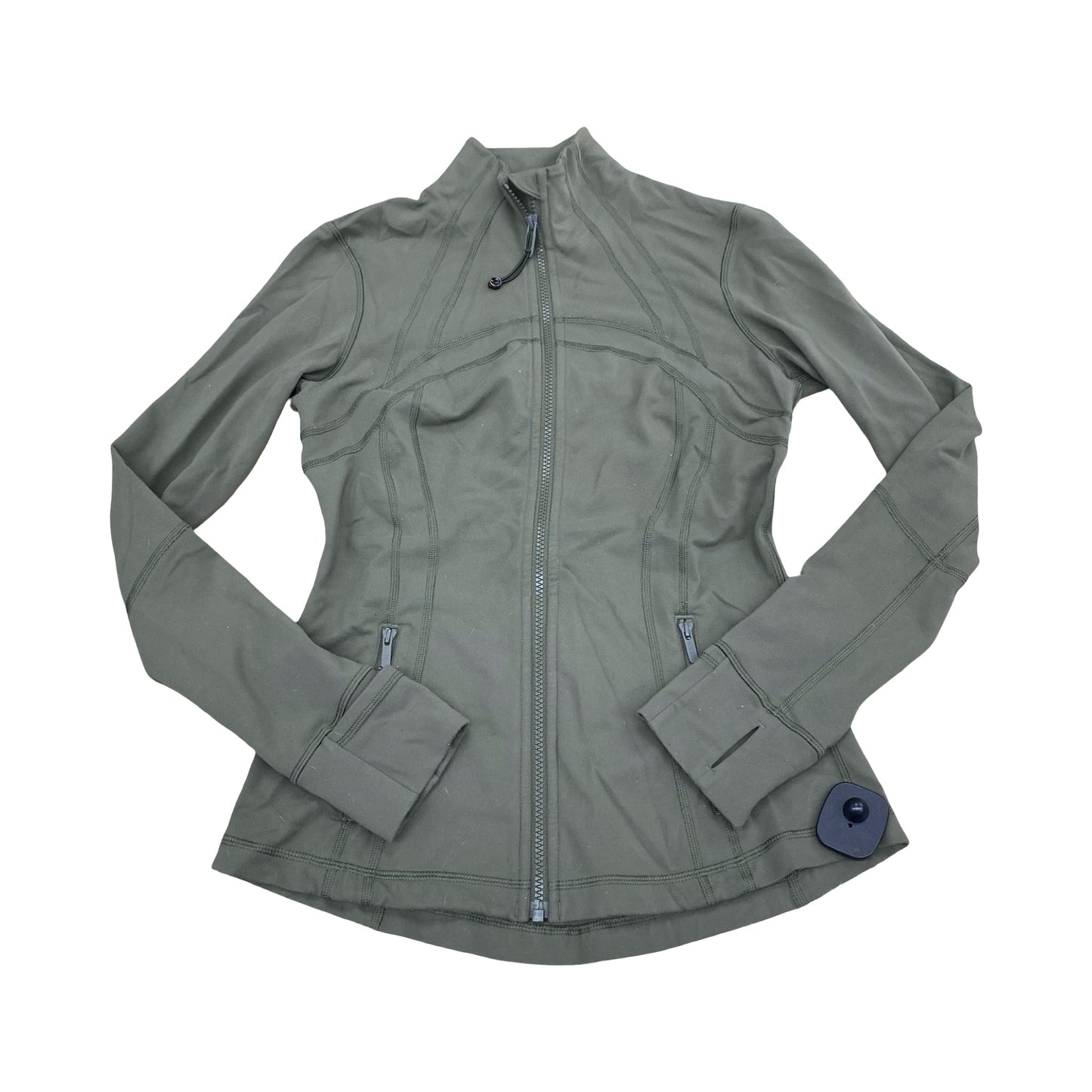 Athletic Jacket By Lululemon In Green, Size:8