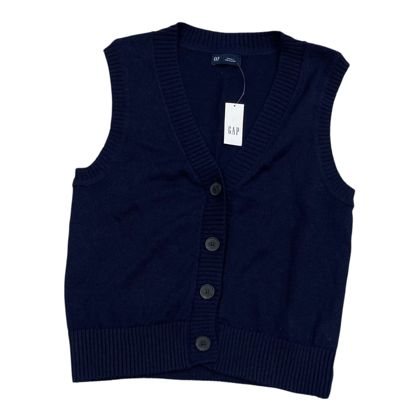 Vest Sweater By Gap In Navy, Size:Xs