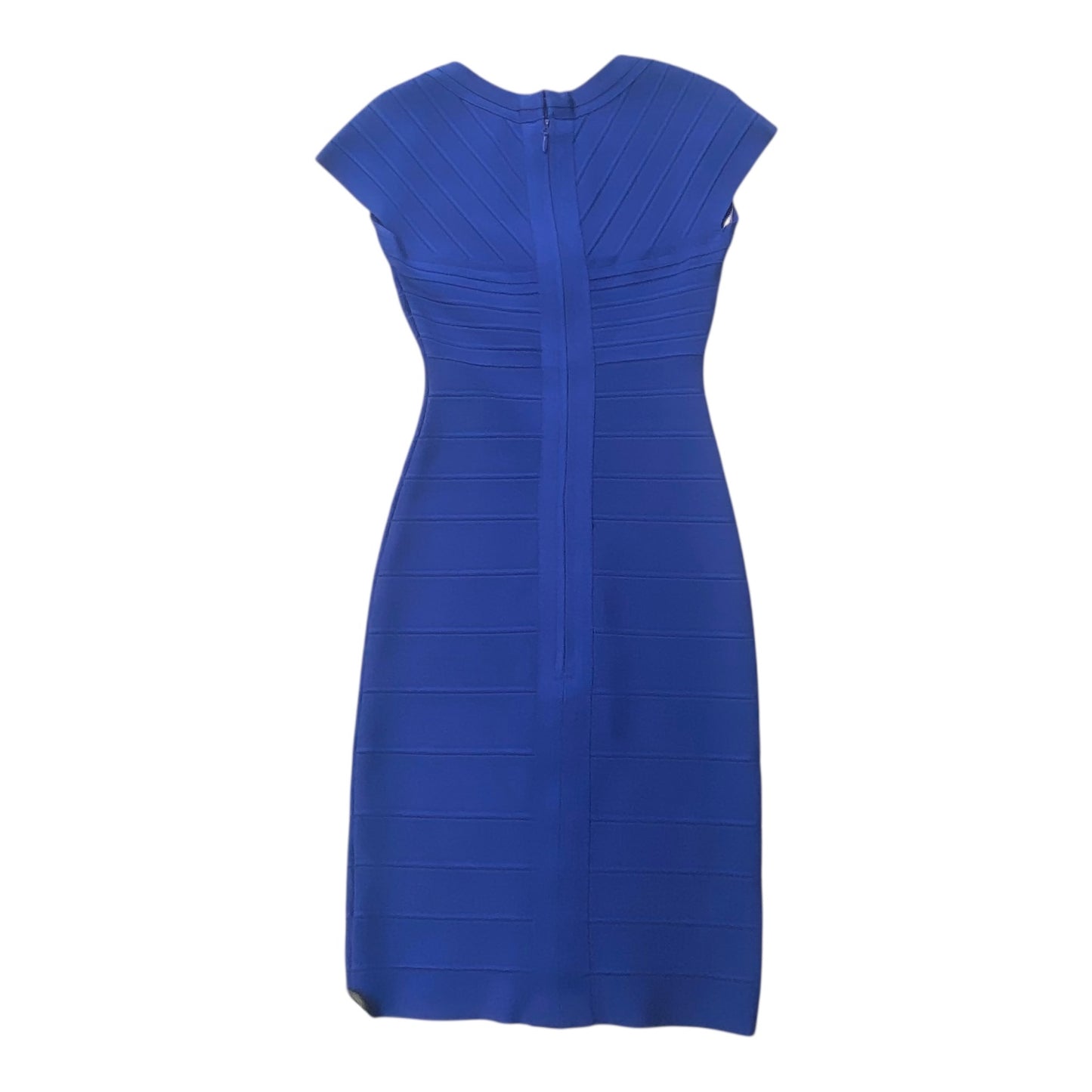 Dress Designer By Herve Leger In Blue, Size:S