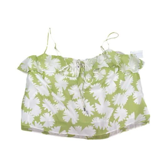 Top Sleeveless By Banana Republic In Green & White, Size:M
