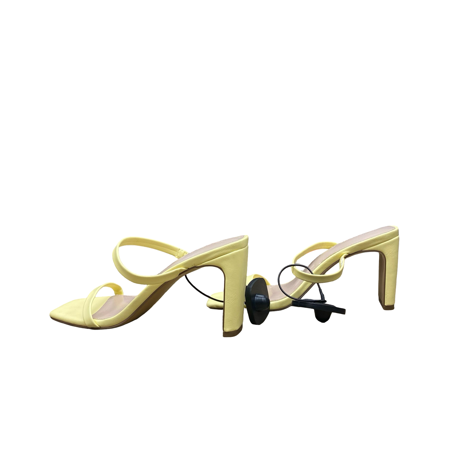 Sandals Heels Kitten By The Drop In Yellow, Size:6