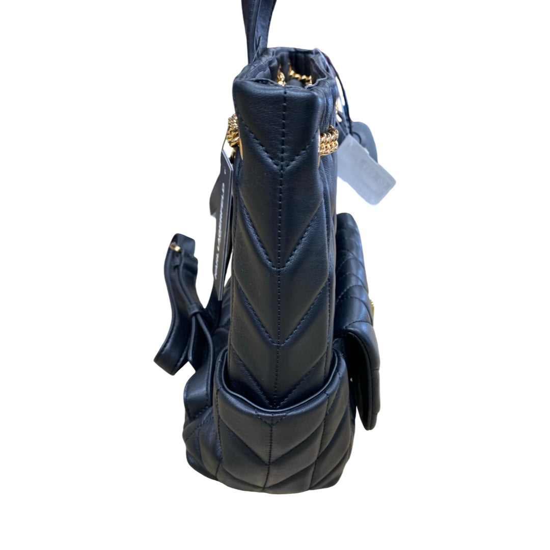 Backpack Designer By Karl Lagerfeld In Black & Gold, Size:Medium