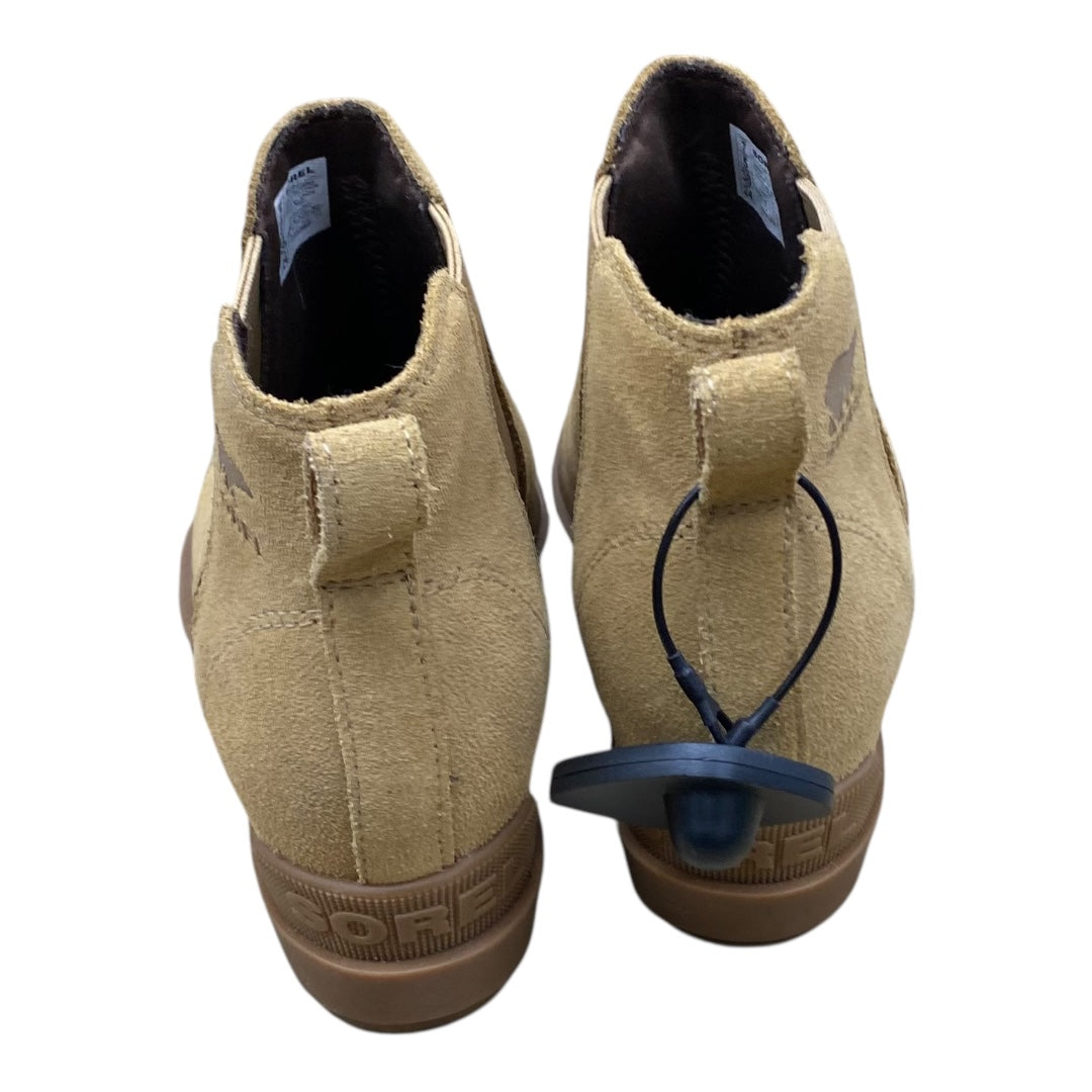 Boots Ankle Heels By Sorel In Beige, Size:7