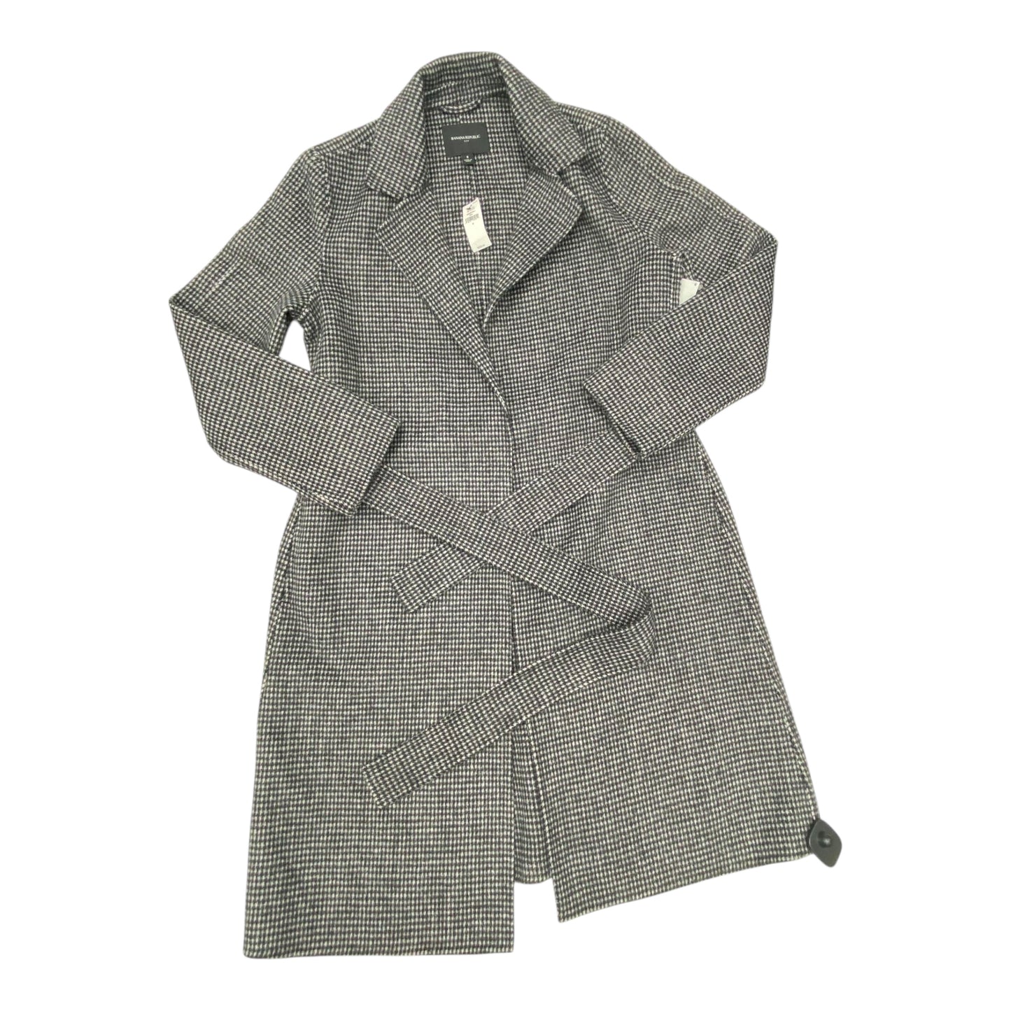 Coat Peacoat By Banana Republic In Black & Grey, Size:S