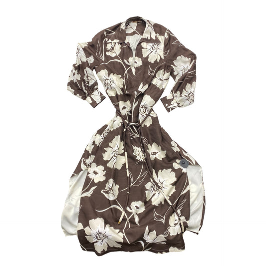 Dress Designer By Tory Burch In Brown & White, Size:L