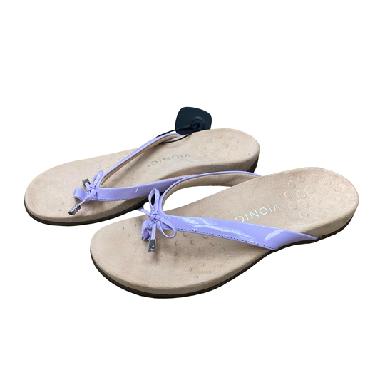 Sandals Flats By Vionic In Purple, Size:8.5