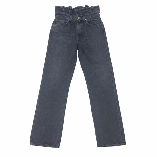 Jeans Straight By Agolde In Black Denim, Size:2
