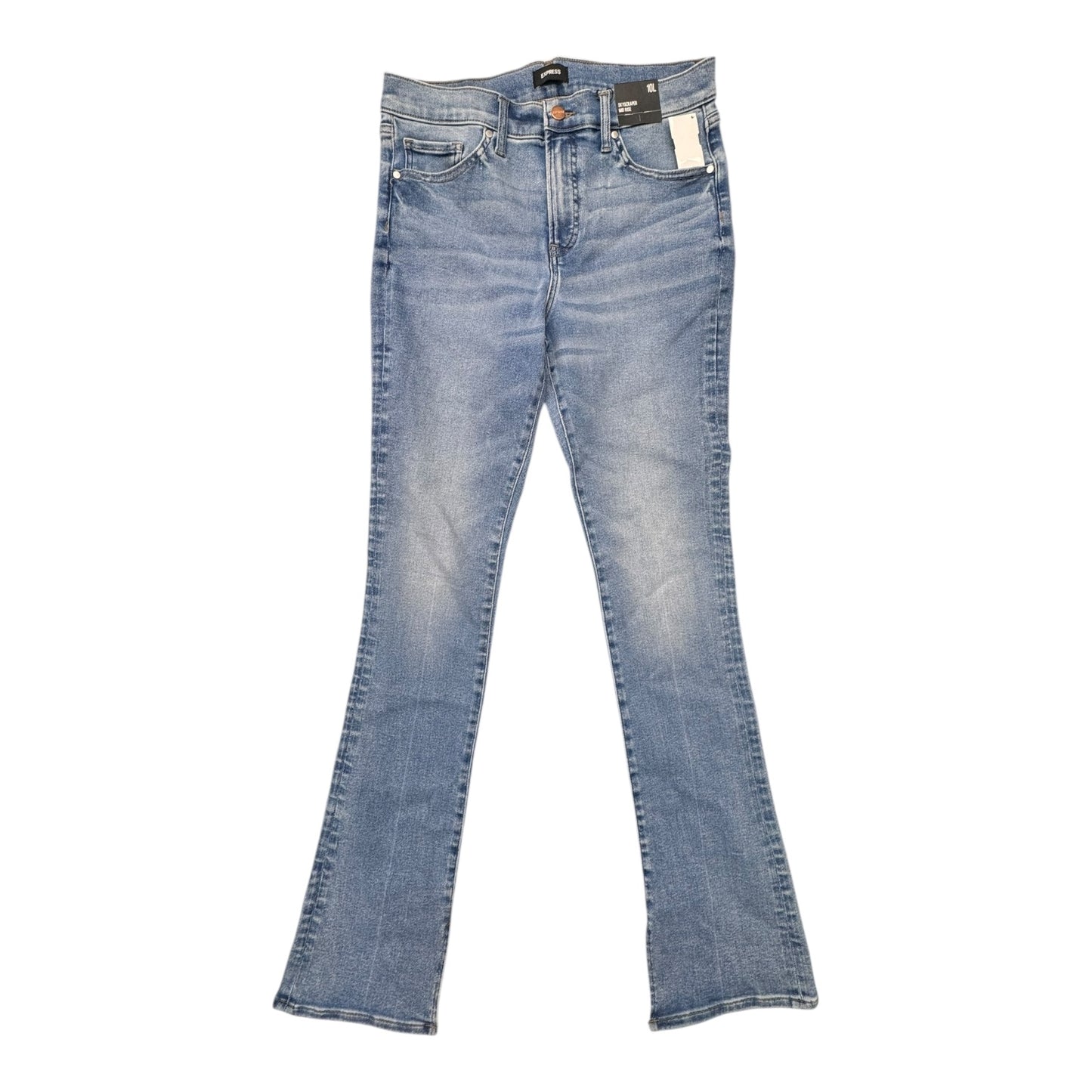 Jeans Boot Cut By Express In Blue Denim, Size:10L