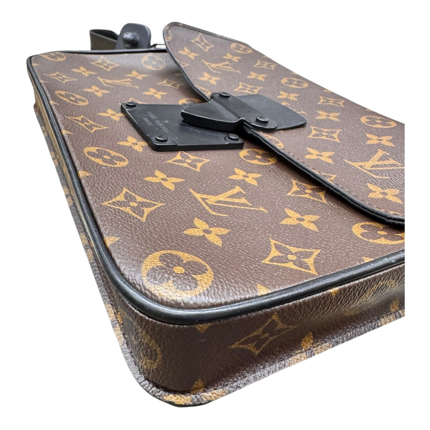 Monogram S Lock A4 Pouch Wristlet Luxury Designer By Louis Vuitton In Brown, Size:Medium