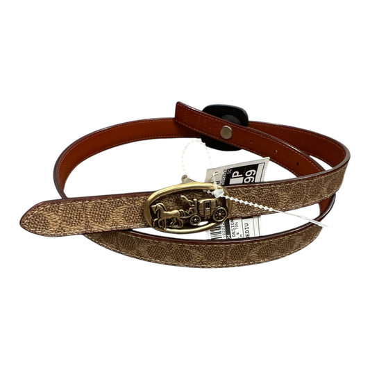 Belt Designer By Coach In Brown & Tan