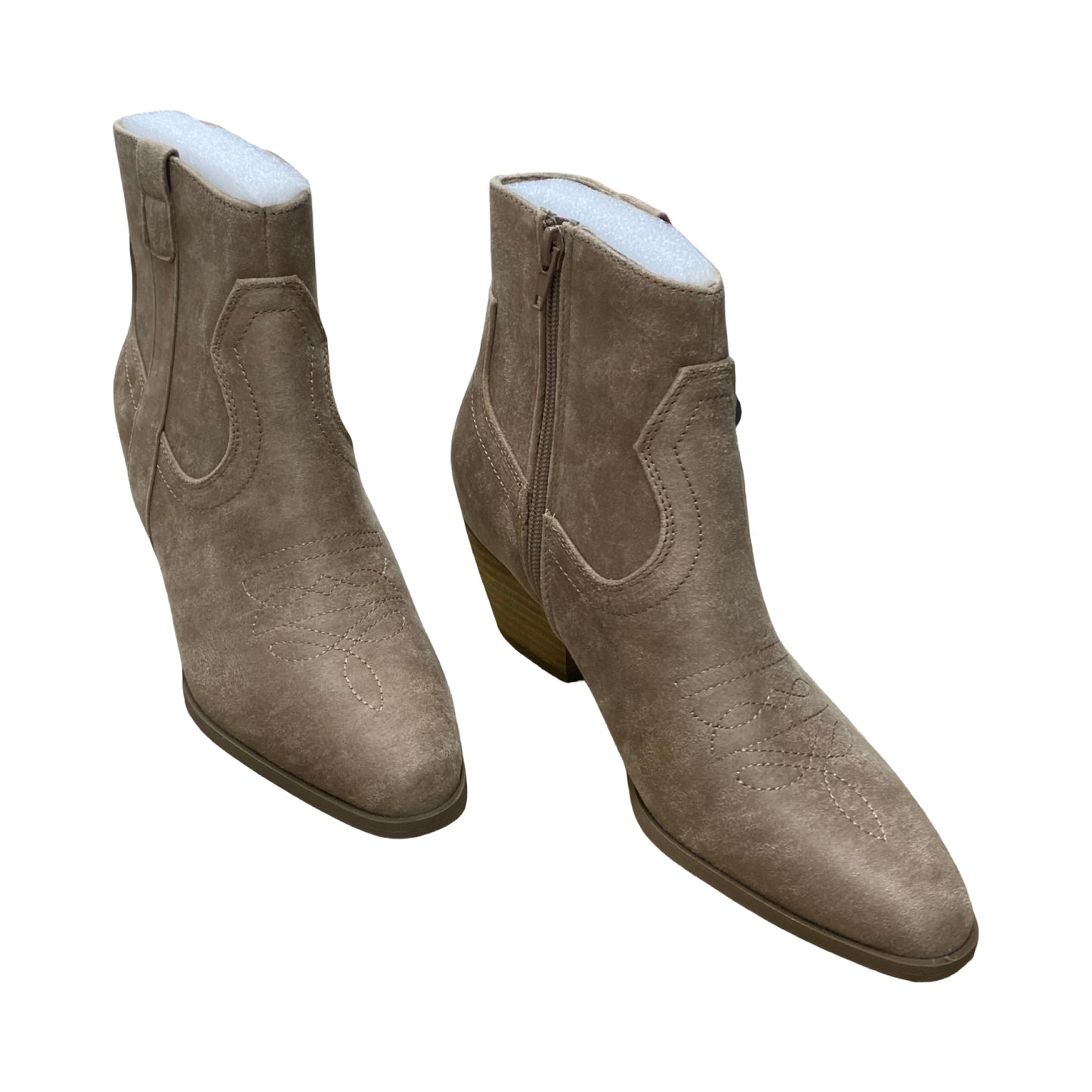 Boots Ankle Heels By Cushionaire In Brown, Size:8