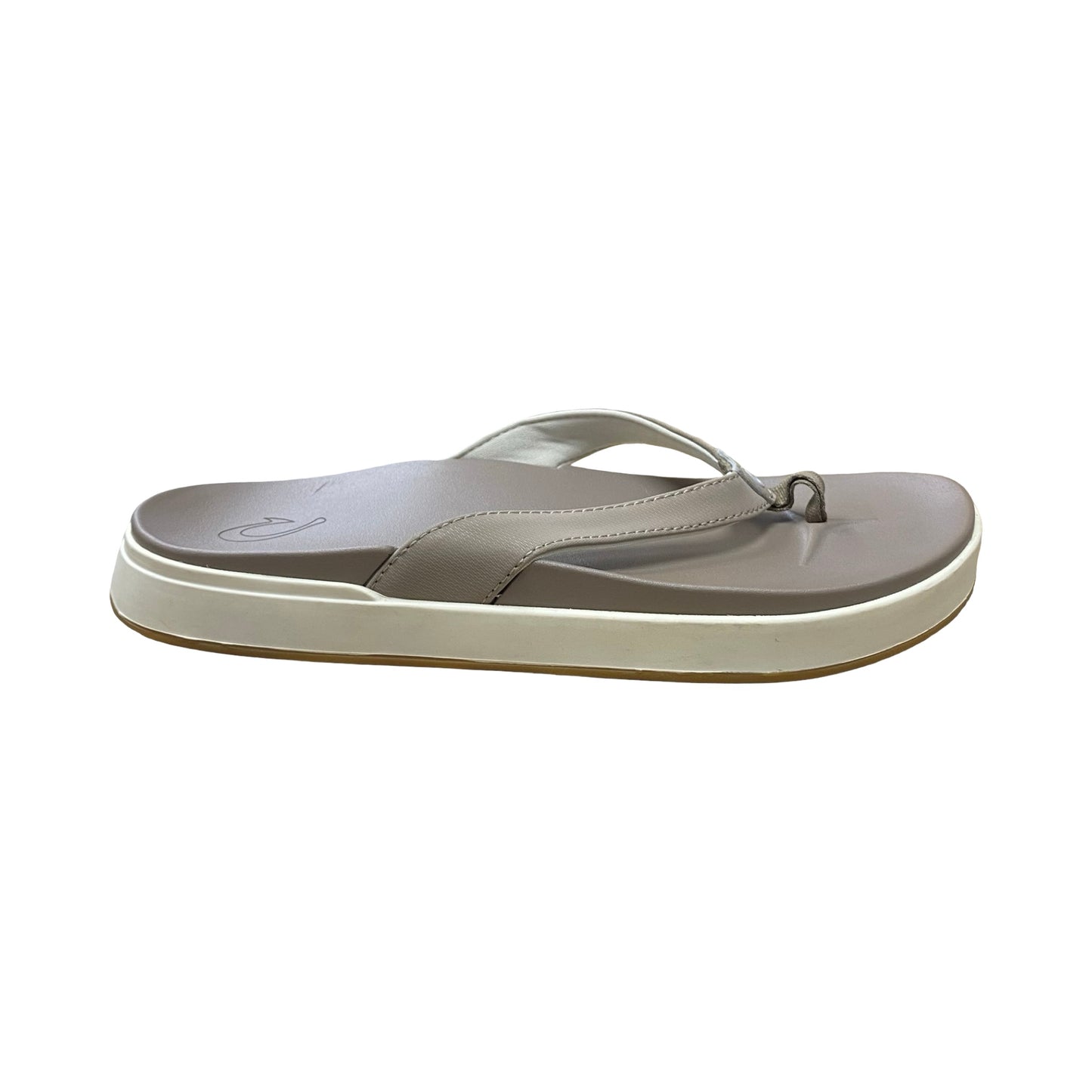 Sandals Flip Flops By Olukai In Grey & White, Size:8