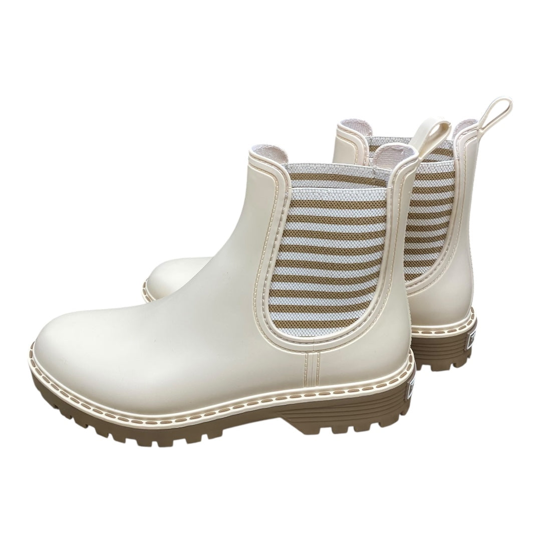 Boots Ankle Flats By Cmb In Cream, Size:7.5