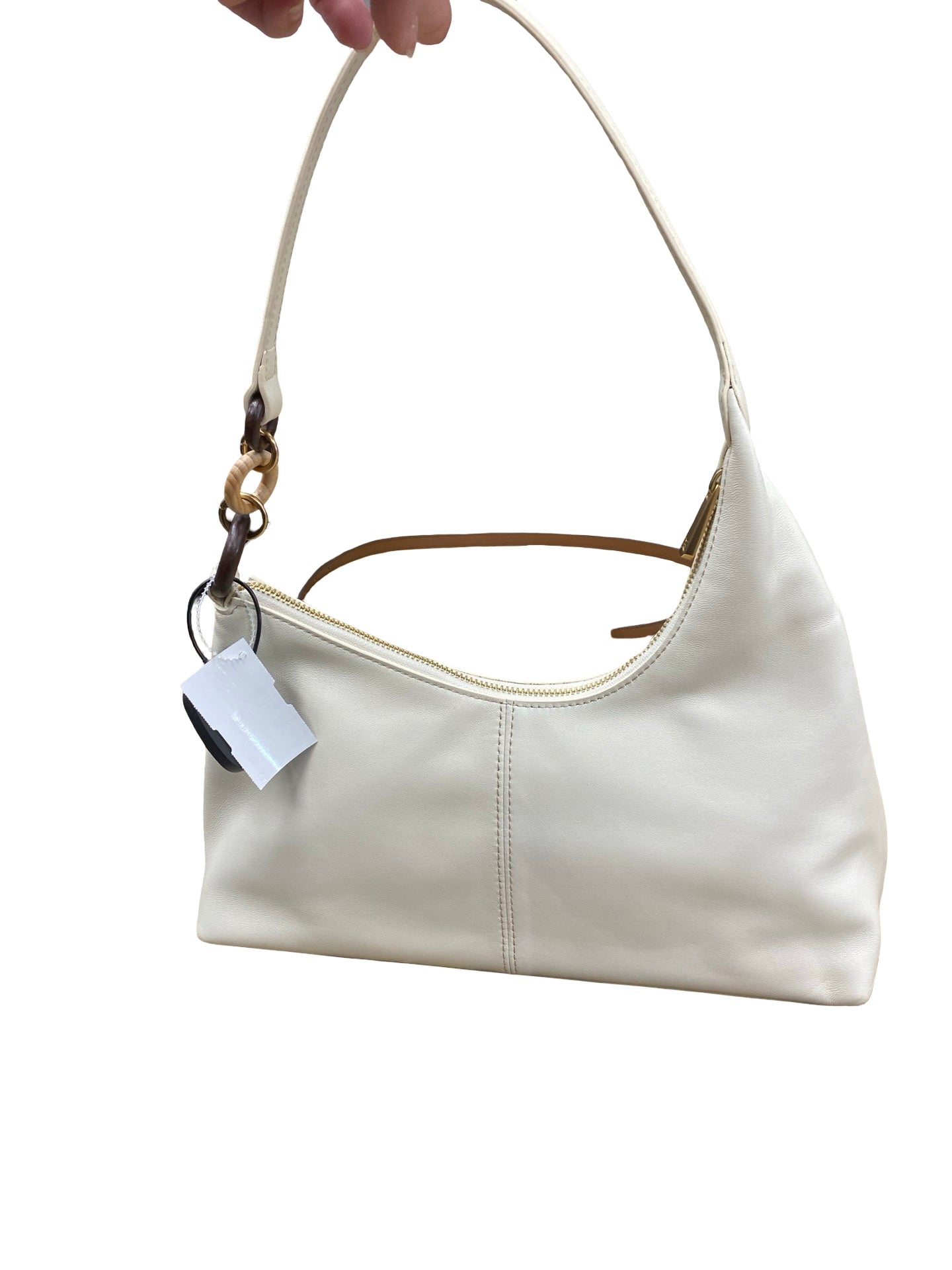 Handbag Leather By Sam Edelman In Cream, Size:Medium