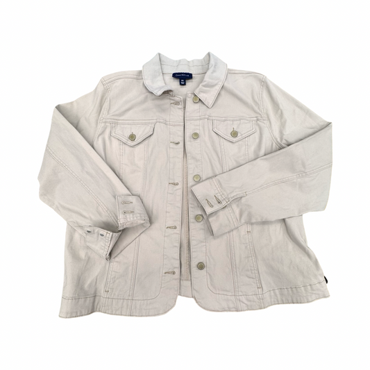 Jacket Denim By Charter Club In Beige, Size:Xxl