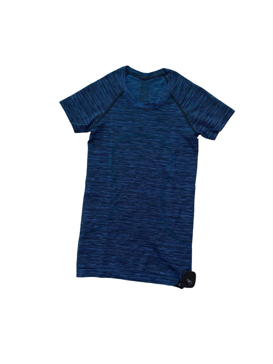 Athletic Top Ss By Lululemon In Black & Blue, Size:4