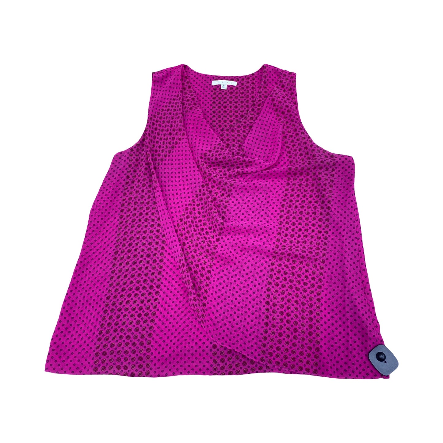 Top Sleeveless By Cabi In Black & Pink, Size:Xl