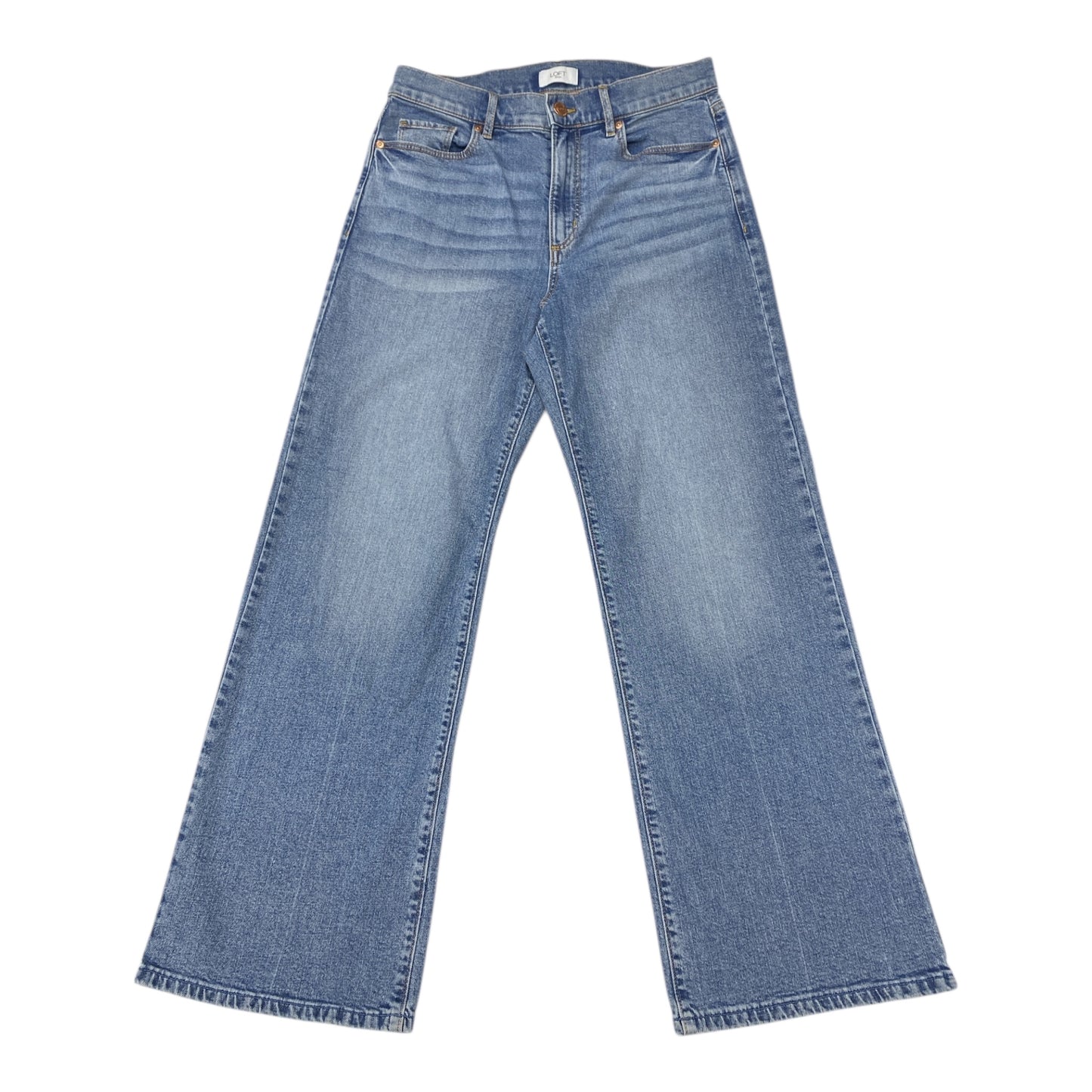 Jeans Wide Leg By Loft In Blue Denim, Size:6