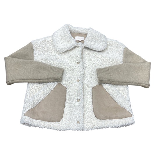 Jacket Faux Fur & Sherpa By Skies Are Blue In Cream & Tan, Size:S