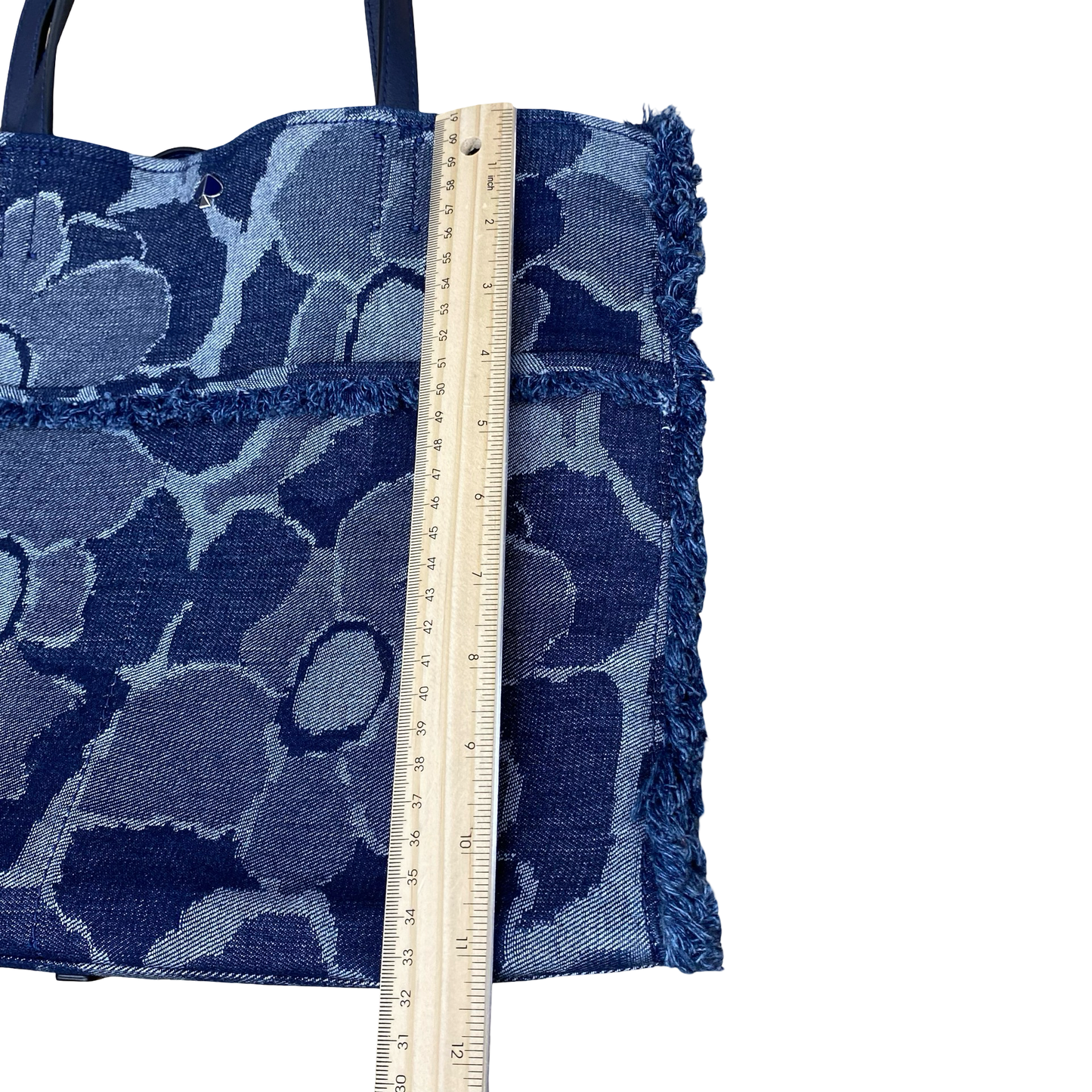 Handbag Designer By Kate Spade In Blue Denim, Size:Medium