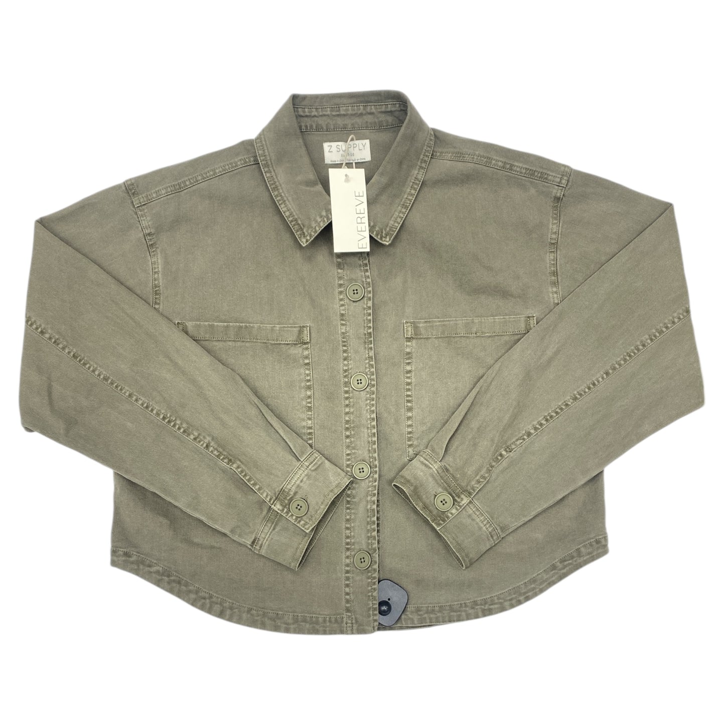 Blazer By Z Supply In Green Denim, Size:Xl